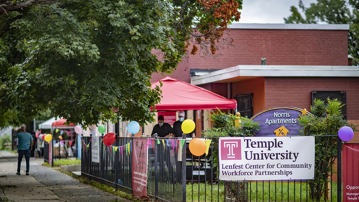 Image of the former Norris Homes Community Center space being used for Temple’s Lenfest North Philadelphia Workforce Development Initiative (LNPWI) 