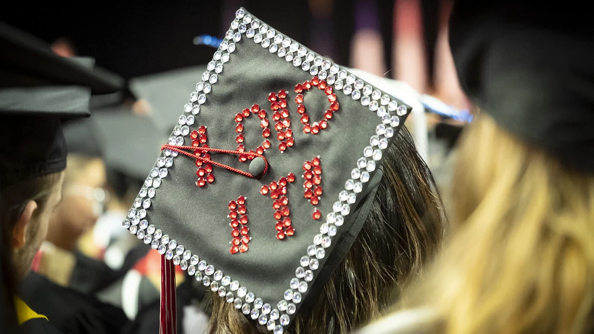 One of Temple's student's graduation caps